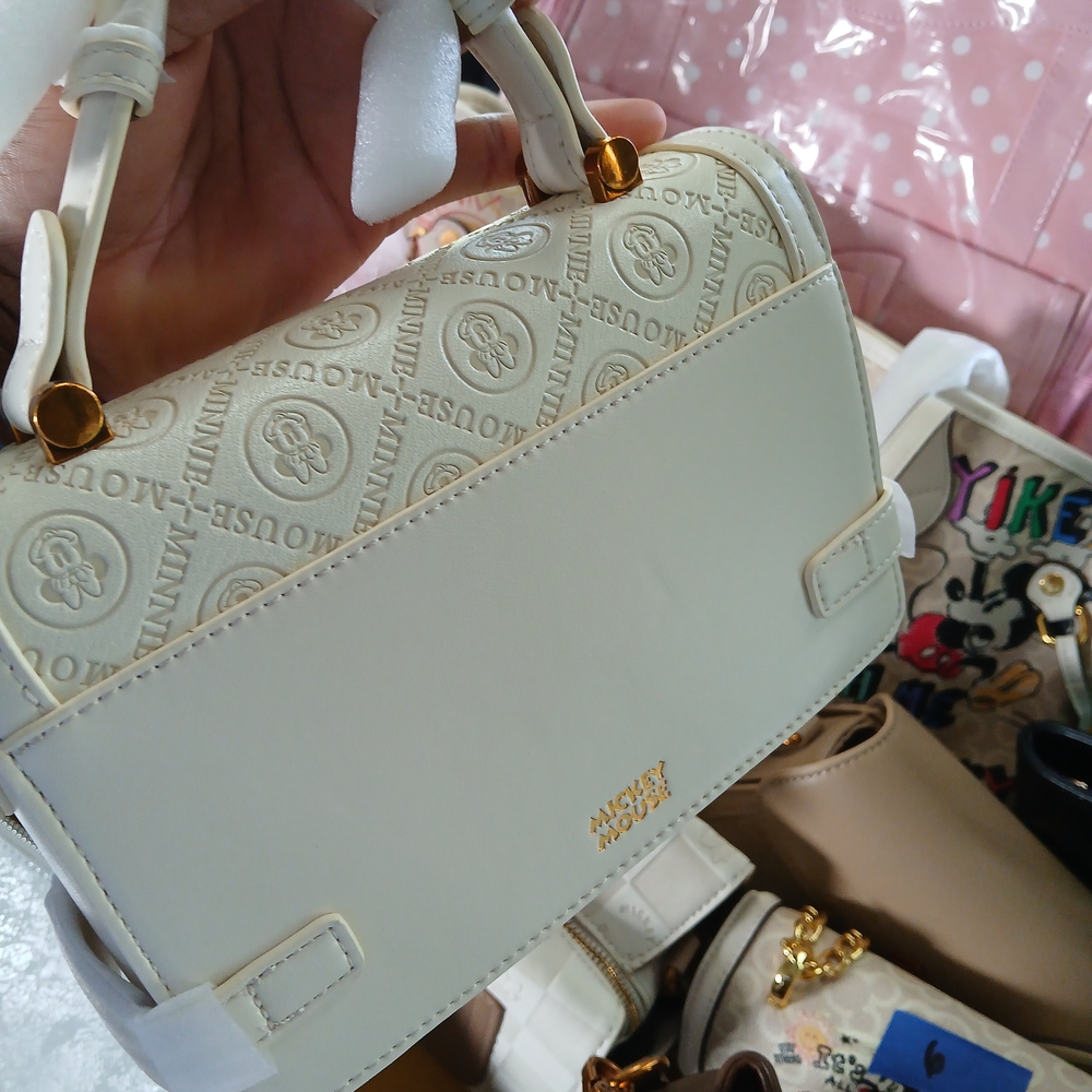 Mickey Mouse White Mini Bag with Textured Design